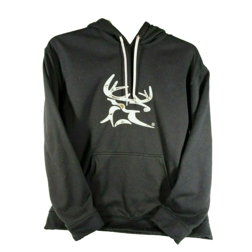 Womens Bushmaster Hooded Sweatshirt Black Hoodie W/Pink Camo Lined Hood Size S